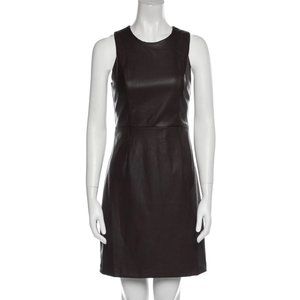 Julie Brown Sheath Dress - Faux Leather